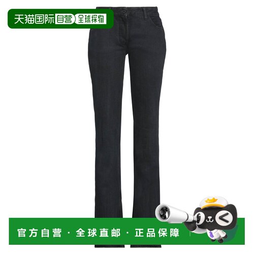 香港直邮off-white 女士 宽松喇叭裤 black黑色 舒适时尚牛仔
