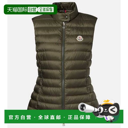 1h可退 香港直邮Moncler 盟可睐 女士 徽标羽绒马甲 green绿色 舒