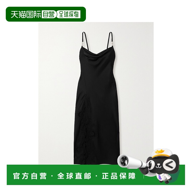 1h可退 香港直邮Versace 范思哲 女士 黑色 Medusa Hardware 连衣