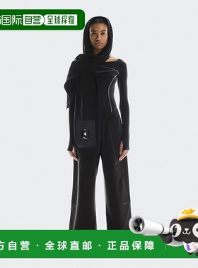 自营欧洲直邮On/昂跑 FKA twigs联名款黑色网眼面料宽松带帽围巾