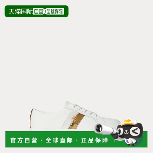 自营欧洲直邮Ralph Lauren拉夫劳伦 Janson II女士白色皮革板鞋