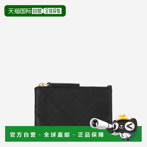 香港直邮TORY BURCH 女士钱包 152602001 CO 黑色 Fleming Zip Ca