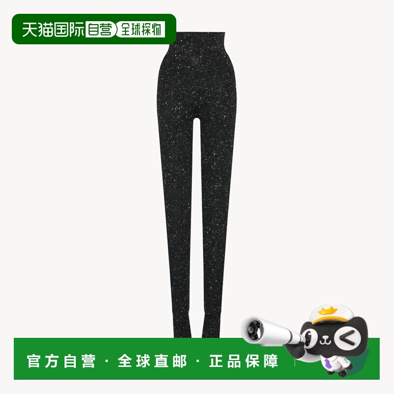 自营欧洲直邮THE ROW Mumu女士黑色羊绒连裤袜打底裤紧身裤