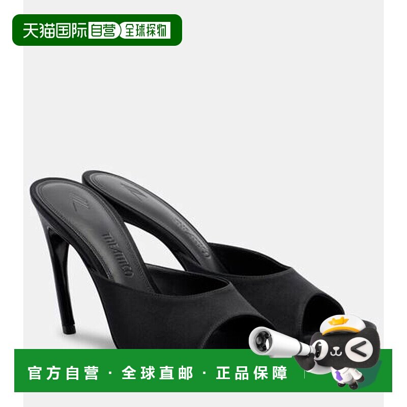 香港直邮The Attico 女士 Betta 绸缎凉拖 black黑色 舒适时尚
