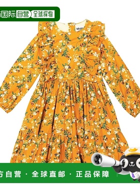 1h可退 香港直邮Molo 女童 Clea 花朵棉混纺连衣裙童装 yellow黄