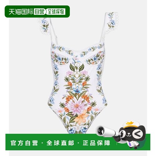 1h可退 香港直邮FARM RIO 女士 Sweet Bloom 荷叶边泳衣