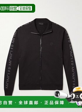 香港直邮Moncler 盟可睐 男士 Shell-Trimmed 徽标印花棉针织拉链