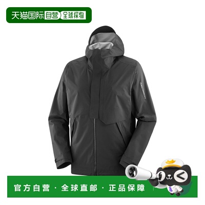 自营欧洲直邮Salomon Outerpath男士黑色聚酰胺防水拉链夹克外套
