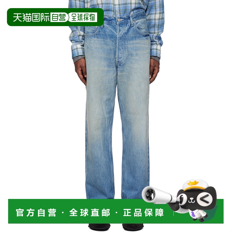 1h可退 香港直邮AURALEE 男士 蓝色 Selvedge Faded Heavy Wide