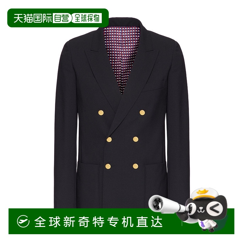 【99新未使用】香港直邮VALENTINO 23SS 海军蓝双排扣西装外套 Me