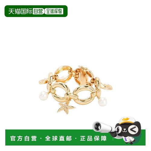 1小时内可退 香港直邮Self-Portrait  金色珍珠贝壳吊饰手链 SS25