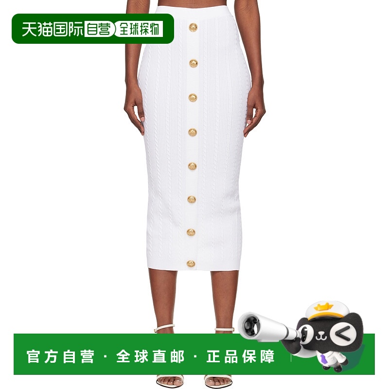 香港直邮Balmain 巴尔曼 女士 白色半身裙 FF1LD066KI50