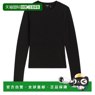 1h可退 香港直邮THEORY 希尔瑞 女士 黑色皮玛棉毛衣 L1024522001