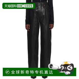 MM6 马丁 马吉拉 黑色涂层牛 女士 Maison 香港直邮Mm6 Margiela