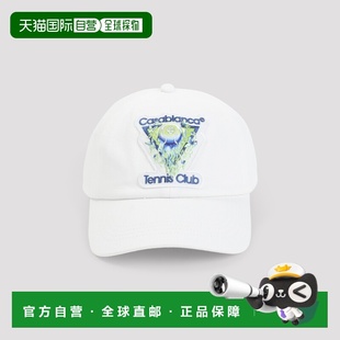 1h可退 香港直邮Casablanca 男士 FLAMING 白色网球棉帽子 ASP26H
