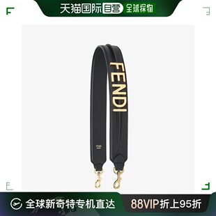 预售两周Fendi芬迪肩带皮带黑色小牛皮字母logo装 饰时尚