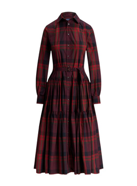 香港直邮Polo Ralph Lauren 格纹连衣裙 211A13260