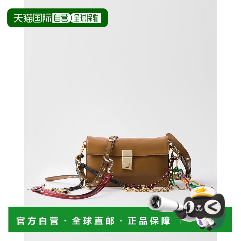 欧洲直邮PRADA (2025) Prada Soft Sound 小号皮革单肩包,带饰物