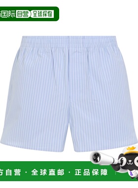 1h可退 香港直邮Ami Paris 男士 浅蓝松紧带棉质短裤 USO806CO021