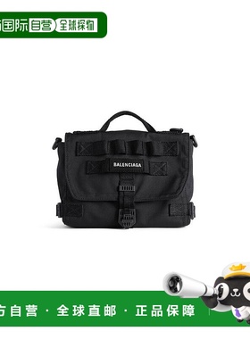 自营欧洲直邮Balenciaga巴黎世家 Army男士黑色品牌贴标小号单肩