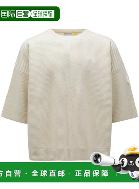 1h可退 香港直邮Moncler 盟可睐 男士 徽标贴羊毛毛衣 I209W9C000