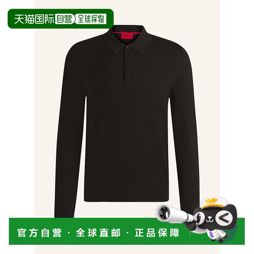 1h可退 香港直邮HUGO 男士T恤 100166996313000 CO 黑色 Knitted
