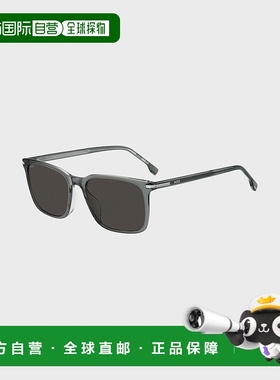 自营欧洲直邮HUGO BOSS雨果BOSS BLACK 灰色醋酸纤维太阳镜 银色