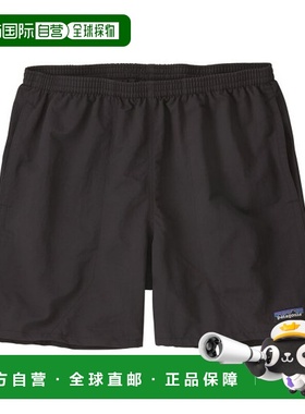 自营欧洲直邮PATAGONIA BAGGIES男士黑色再生尼龙抽绳系带短裤
