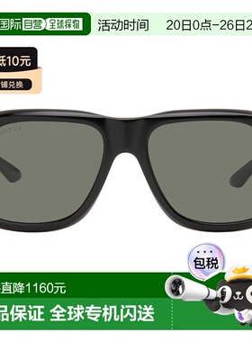香港直邮Gucci 古驰 男士 黑色 Institutional Logo 太阳镜 GG207