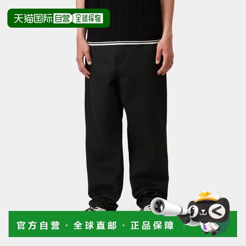 自营欧洲直邮Carhartt WIP Single Knee男士黑色棉质直筒工装裤