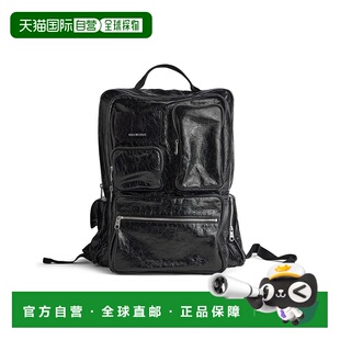 欧洲直邮BALENCIAGA (2025) 男士黑色 Superbusy 背包巴黎世家