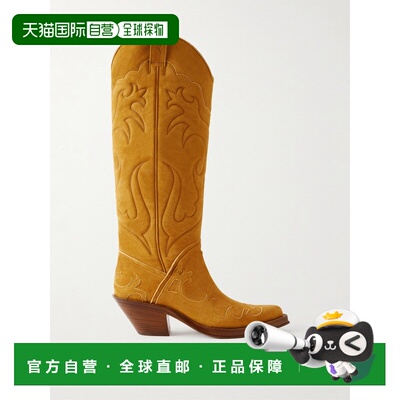香港直邮Gabriela Hearst 女士 Capitana 刺绣绒面革及膝靴子 226