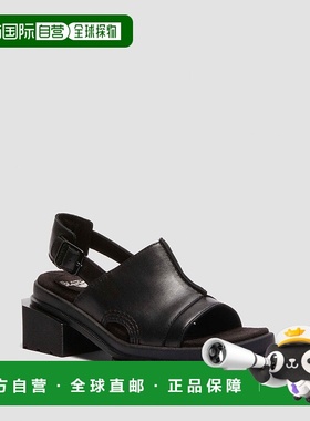 自营欧洲直邮DrMartens马丁大夫 Maybole女士黑色Wanama皮革凉鞋