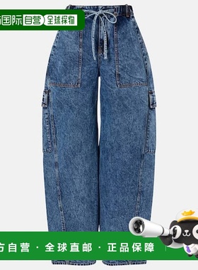 1h可退 香港直邮alaia 女士 Barrel-leg 牛仔裤 blue蓝色 舒适时