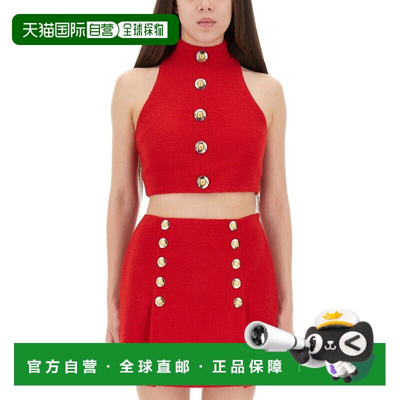 香港直邮BALMAIN 女士背心吊带 FF1AB496WD033AC AW2025 红色