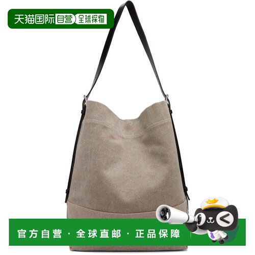 香港直邮Lemaire 男士 皮革饰边帆布手提包 BG0153LF1697斜挎包