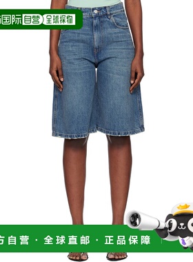 1h可退 香港直邮Coperni 女士 蓝色百慕大牛仔短裤 COPP86F2029