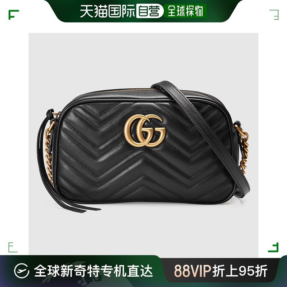 自营gucci古驰marmont金色gg徽标马蒙链条单肩包斜挎包小号