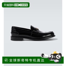 1h可退 香港直邮Prada 普拉达 男士 徽标皮质乐福鞋 black黑色 舒
