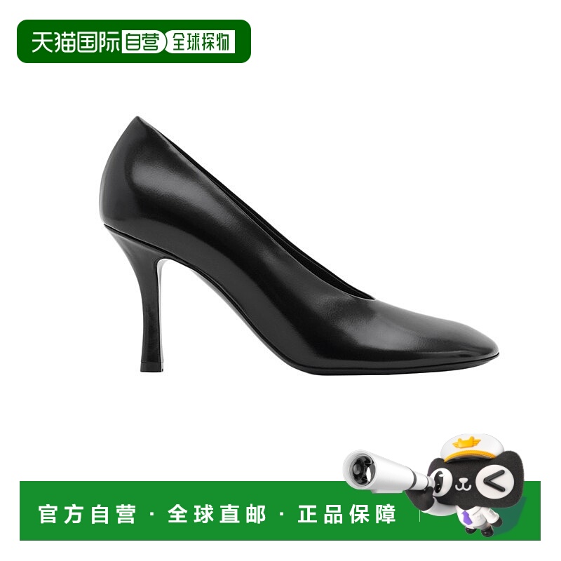 自营欧洲直邮BURBERRY/博柏利24新款 女士黑色小牛皮骑士印底细高