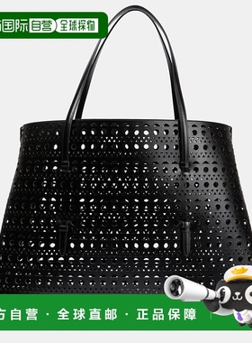 1h可退 香港直邮Alaia 女士 Mina 50 大号皮革手提包 black黑色