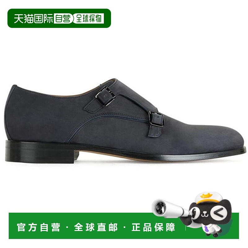 1h可退 香港直邮BOSS 波士 男士 Hunton Monk 德比鞋 blue蓝色 舒