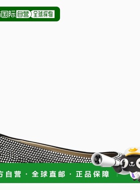 1h可退 香港直邮LOEWE 罗意威 女士 TOY 黑色皮质莱茵石芭蕾平底