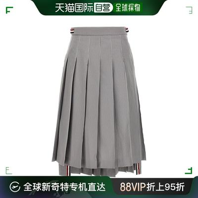 香港直邮Thom Browne 汤姆 布朗 女士 褶裥中长半身裙 FGCA01AF06