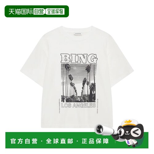 香港直邮ANINE BING 女士 and Polos T恤白色上衣 A0811614IVY1IV