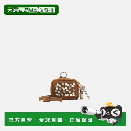 自营欧洲直邮Acne Studios Camero Clip中性干邑棕色铆钉绒面革耳