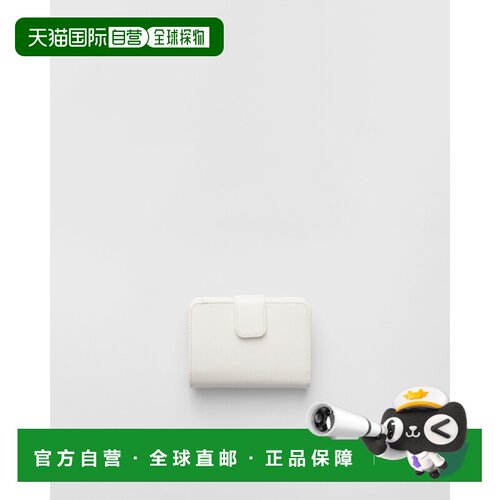 自营欧洲直邮Prada普拉达 Saffiano女士白色小牛皮三角标识小号按