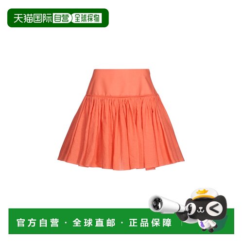 1h可退 美国直邮alaia 女士 Basque 棉混纺迷你半身裙 orange橙色