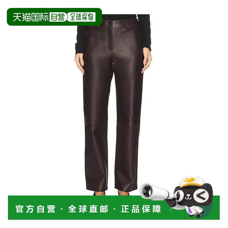 香港直邮THEORY 希尔瑞 女士 直筒经典款皮革裤子 P0800214