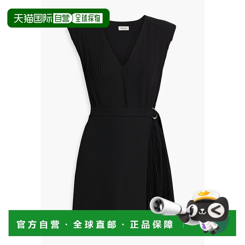1h可退 香港直邮Simkhai 女士 Margo 裹式褶裥绉纱迷你连衣裙 424